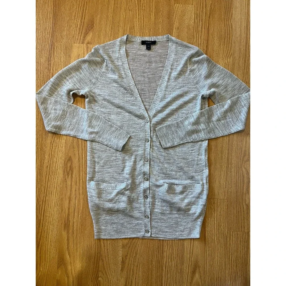 COPY - J Crew Gold Metallic V Neck Semi Sheer Button Down Cardigan Size XXS